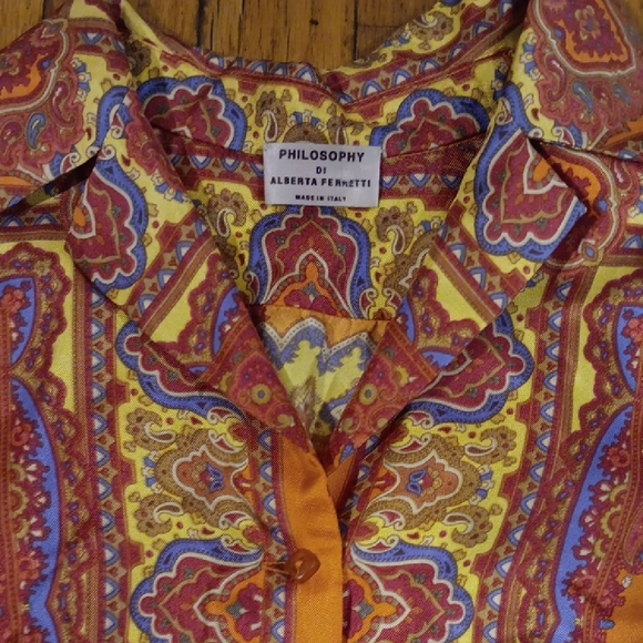 Alberta Ferretti Multicolor Paisley Blouse - Picture 2 of 5